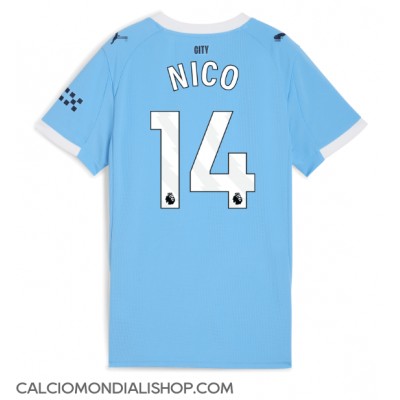 Maglie da calcio Manchester City Nico Gonzalez #14 Prima Maglia Femminile 2025-26 Manica Corta Maglie da calcio Manchester City Nico Gonzalez #14 Prima Maglia Femminile 2025-26 Manica Corta